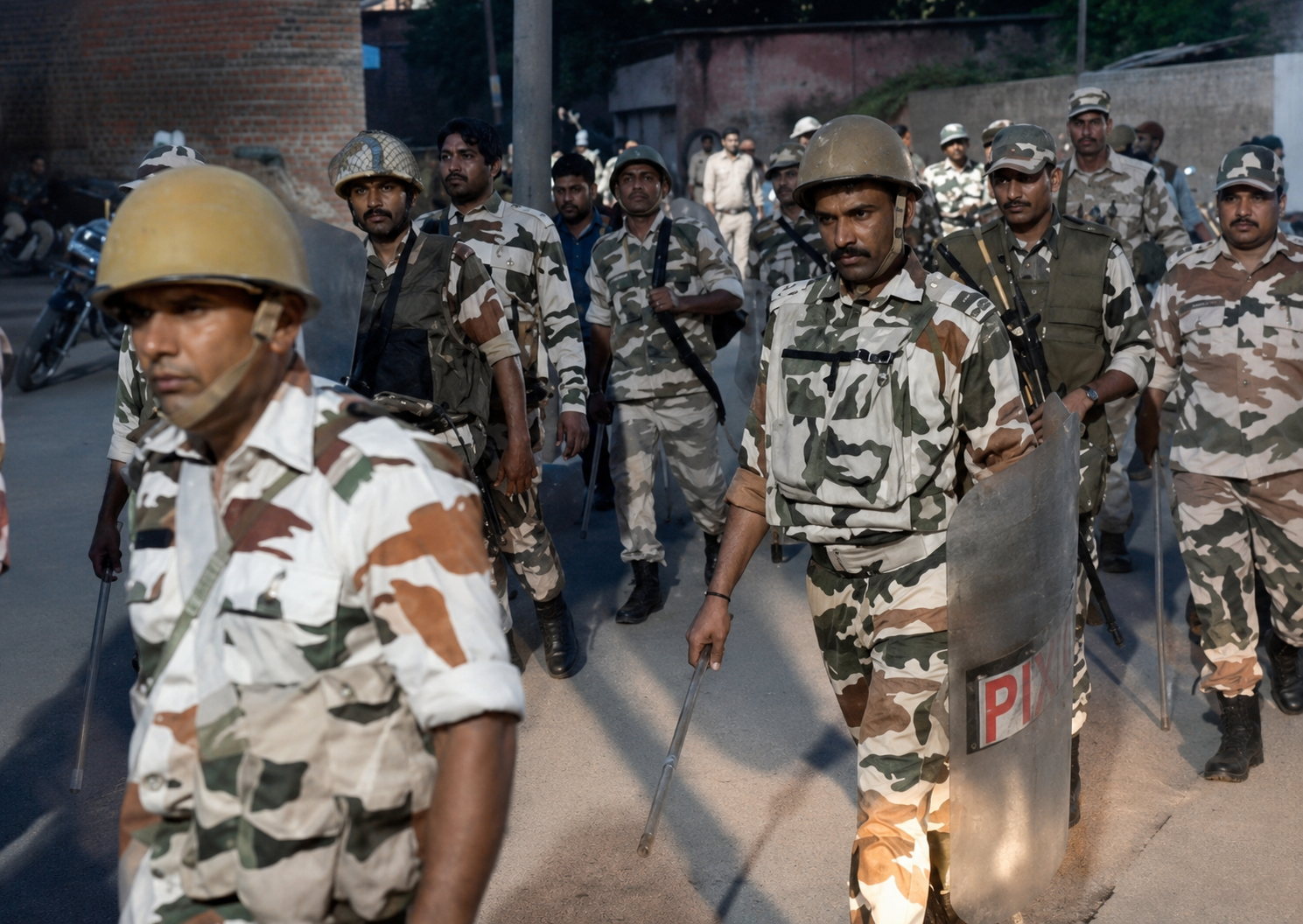 फ़ोटो:पुलिस और आईटीबीपी का विकासनगर इलाके में फ्लैग मार्च..